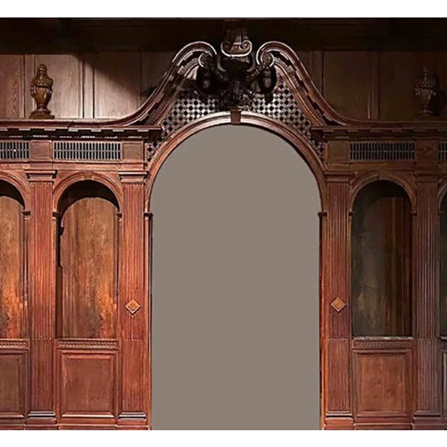 Magnificent Georgian style, antique Northern red pine room end with passageway. This truly impressive architectural...