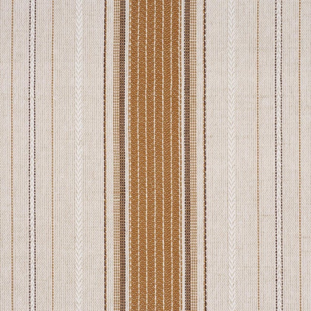 Traditional Schumacher Idris Stripe Fabric In Ochre For Sale - Image 3 of 5