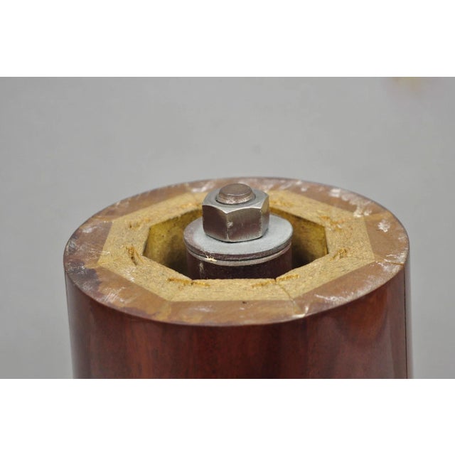 Wood Vintage French Regency Style Mahogany & Gold Gilt Plume Table Pedestal Base (B) For Sale - Image 7 of 17