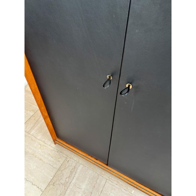 Wooden and Leather Wardrobes by Afra & Tobia Scarpa for Maxalto, Italy, 1970s, Set of 2 For Sale - Image 15 of 18