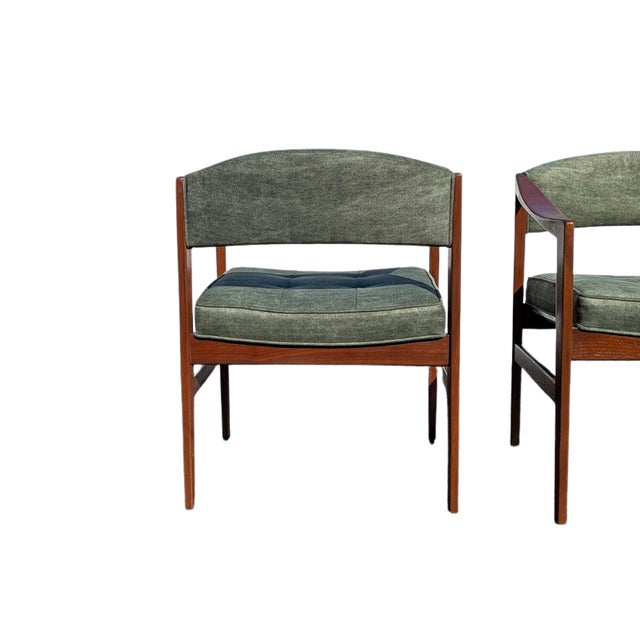 1960s 1960s Dunbar Attributed Model 1170 Walnut "Quinn" Arm Chairs For Sale - Image 5 of 7