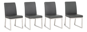 Milo Baughman Style Chrome Dining Chairs, 4