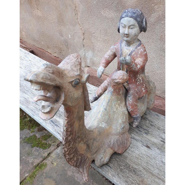 Chinese Tang Dynasty Artist, Sculpture of a Camel, 1800s, Terracotta For Sale - Image 11 of 18