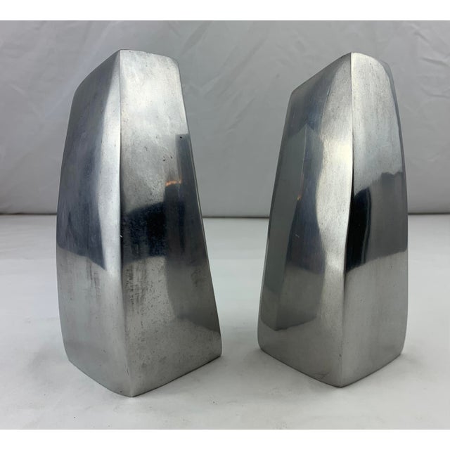 Metal 1990s Vintage Modern Aluminum Vases- Set of 2 For Sale - Image 7 of 10