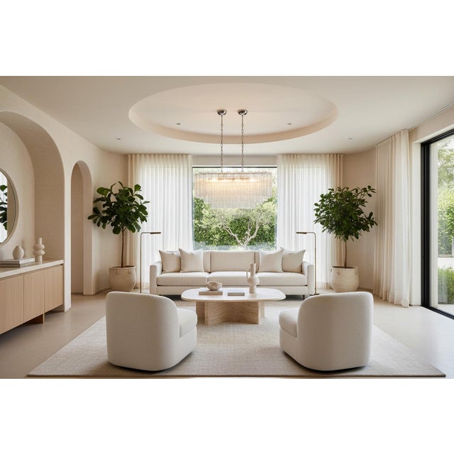 2020s Elegant Murano Tube Chandelier – 72 Clear Glasses - Rectangular Based For Sale - Image 5 of 5