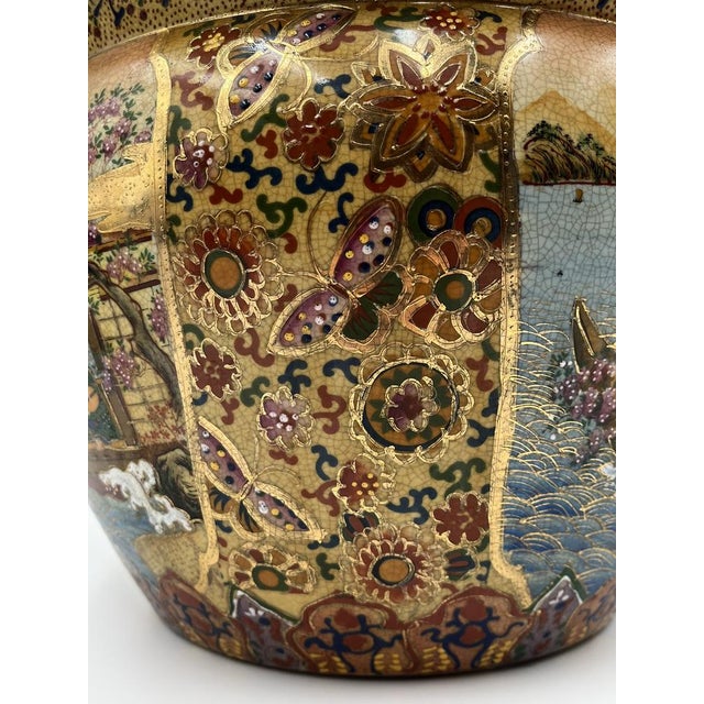 Hand-Painted Satsuma Raku Ceramic Fish Tank, 1890s For Sale - Image 15 of 16