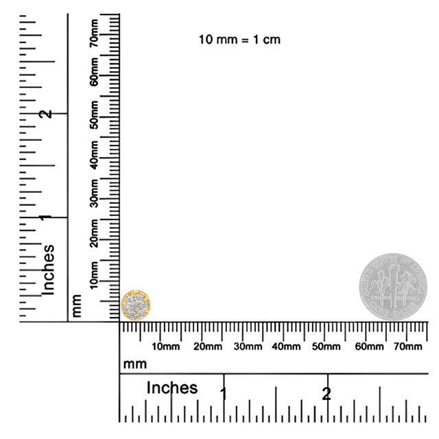 Early 21st Century 10K Yellow Gold over .925 Sterling Silver 1/7 Cttw Rose-Cut Miracle-Set Diamond Floral Cluster Button Stud Earrings (I-J Color, I3 Clarity) For Sale - Image 5 of 5