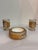 Bohemia Mid-Century Bohemia Czechoslovakia Jeweled Gilt & Applied Floral Glass Set, 3 Pieces For Sale - Image 4 of 5