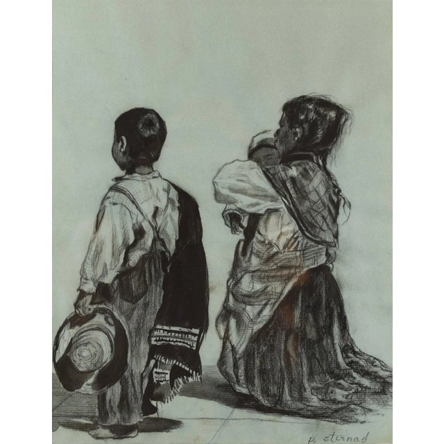 Signed by artist Rudolf Sternad Measurements: Height: 20" Width: 17" Depth: 0.75" Good condition overall. A few brown...