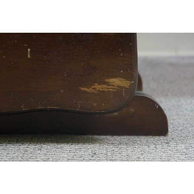 Vintage Oak Gliding Rocking Footstool Foot Rest Storage Ottoman 20" For Sale - Image 9 of 18