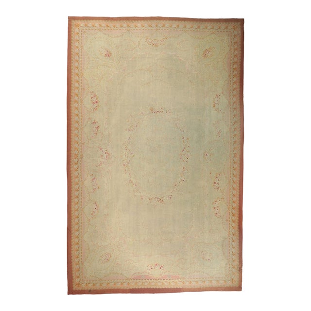 Late 19th Century French Aubusson Rug, 13'07 X 21'02 For Sale