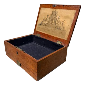19th-Century English Artist's Watercolour Mahogany Box R. Ackermann