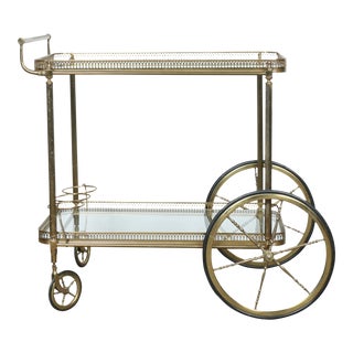 Vintage French Brass Bar Cart