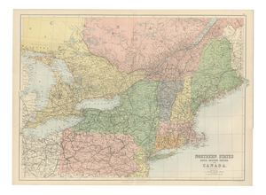 Antique Map of Northern by Bartholomew, 1882