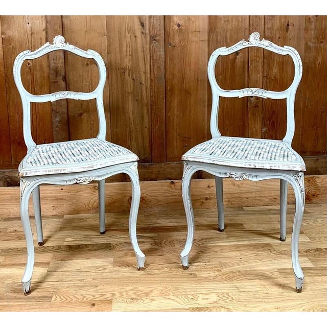 Set of Chair Louis XV in Wood & Cannage For Sale - Image 12 of 16