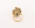 Blue Modernist 14k Yellow Gold Sapphire Diamond Ring For Sale - Image 8 of 9