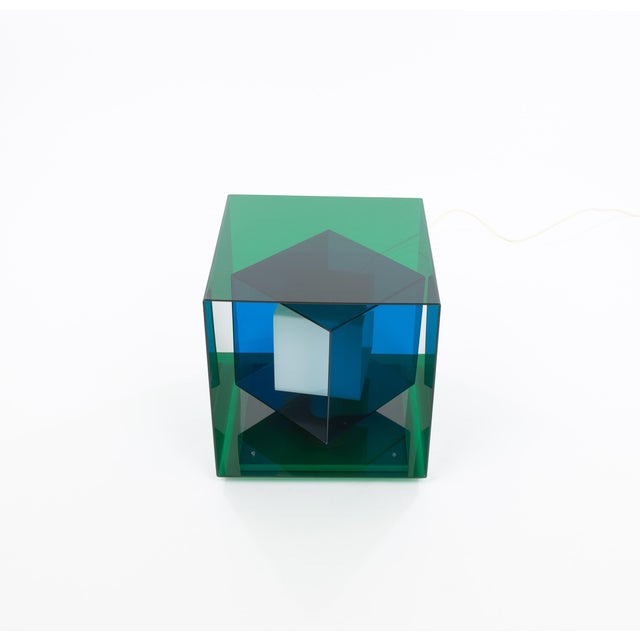 Blue Kaleidoscopio Table Lamp by Giorgio Longoni for Stilnovo, 1960s For Sale - Image 8 of 9