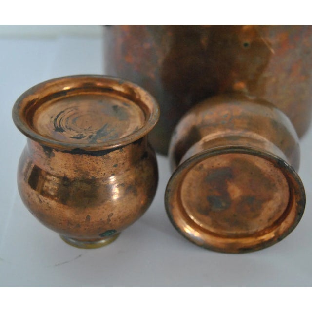1930s Copper Lidded Canister With Two Salt and Pepper Shakers- 3 Pieces For Sale In Salt Lake City - Image 6 of 10