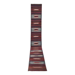 Striped Long Turkish Kilim Runner Rug 2'7'' X 23'2''
