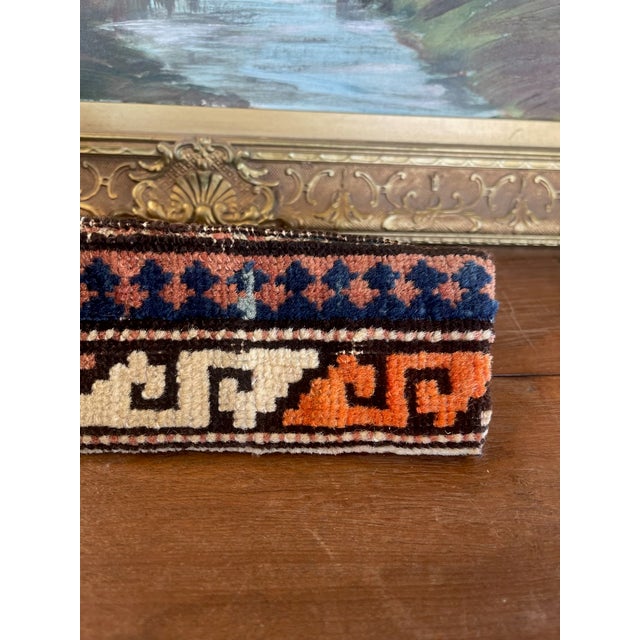 Vintage Handwoven Kilim Textile Pencil/Tool Pouch With Geometric Tribal Motifs. For Sale - Image 4 of 6