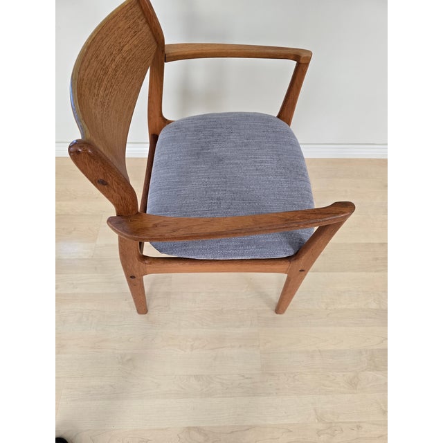 Mid-Century Modern Vintage Danish Modern Teak Armchair – Erik Buch Style – Made in Denmark – Newly Upholstered For Sale - Image 3 of 6
