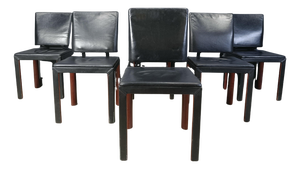 Vintage Leather Dining Chairs from Durlet, 1980s, Set of 6