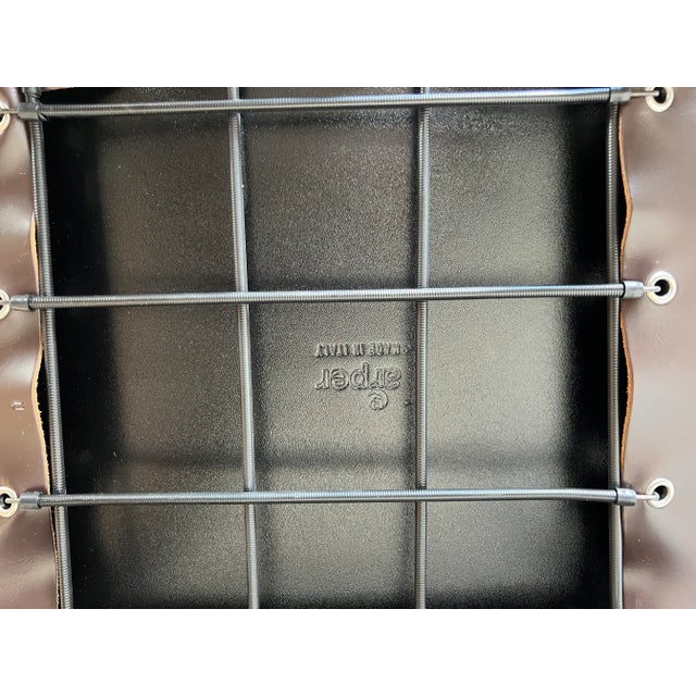 1980's Postmodern Italian Brown Leather Desk Chair by Arper For Sale - Image 9 of 11