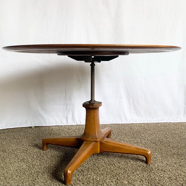 Tomlinson Mid Century Modern Sophisticate Swivel Top Adjustable Coffee Table by Tomlinson For Sale - Image 4 of 12