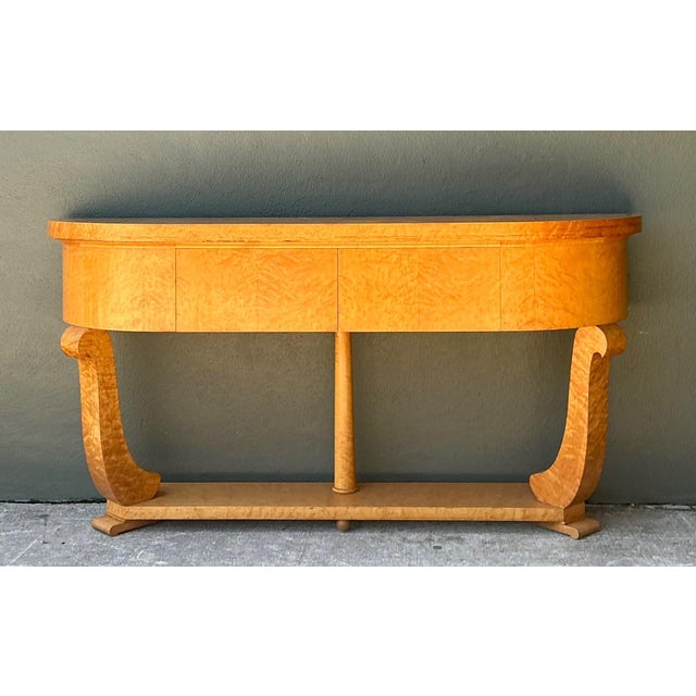 Vintage Deco Burl Console Table For Sale - Image 12 of 18