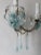 Sky Blue C 1930 Aqua Blue Murano Flowers & Drops Crystal Prisms Sconces One of a Kind For Sale - Image 8 of 11
