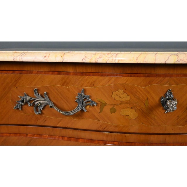 Louis XV Style Marquetry Commode, Late 20th Century For Sale - Image 9 of 18
