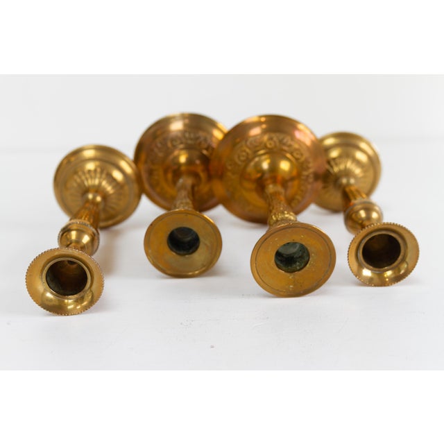 Vintage Danish Brass Candlesticks, 1950s, Set of 4 For Sale - Image 6 of 17