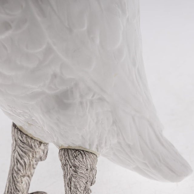 Antique Cockatoo Silver and Porcelain Claret Jug from Asprey & Co, 1912 For Sale - Image 11 of 18