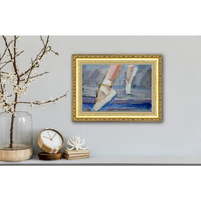 Wood Ballerina Slippers Modern Oil Painting For Sale - Image 7 of 7