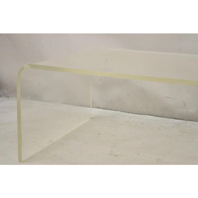 Vintage Mid Century Modern Large 42 X 30 Lucite Waterfall Coffee Table For Sale - Image 10 of 12