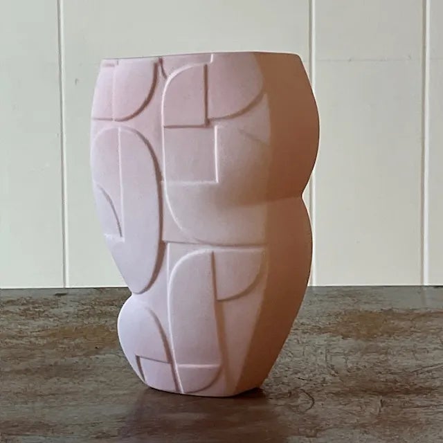 Vintage Signed Modernist Geometric Ceramic Vase For Sale - Image 4 of 14