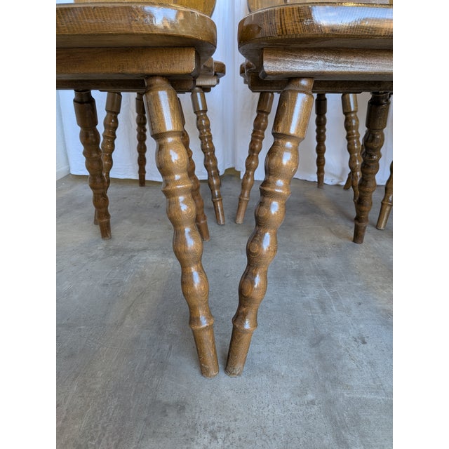 Vintage Tyrolean Farmhouse Heart Cutout Wooden Dining Chairs, 1970s, Set of 8 For Sale - Image 14 of 18