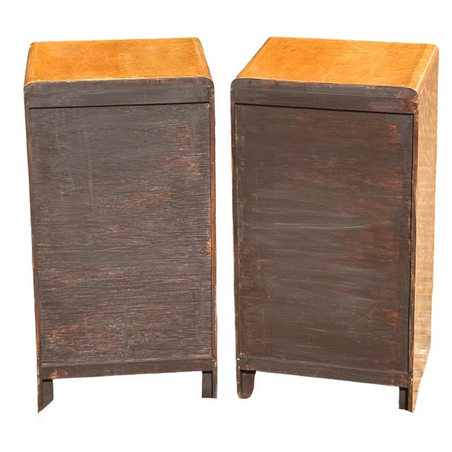 Art Deco Birds Eye Maple Bedside Tables, 1930s, Set of 2 For Sale - Image 6 of 12