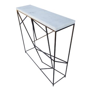 Modern Iron & Marble Console Table For Sale