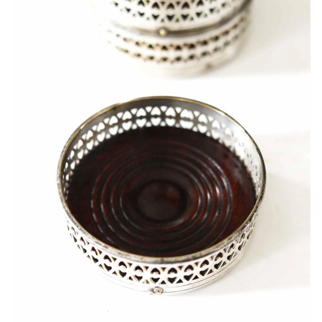Antique Wine Coasters - Silver on Copper - Set of Eight For Sale - Image 4 of 9