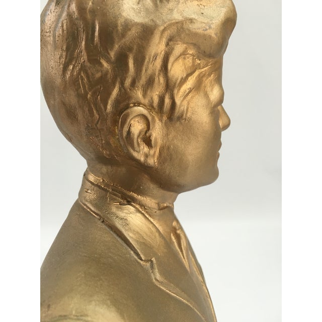 Vintage 1960s Gold John F. Kennedy Gold Plaster Bust Chairish