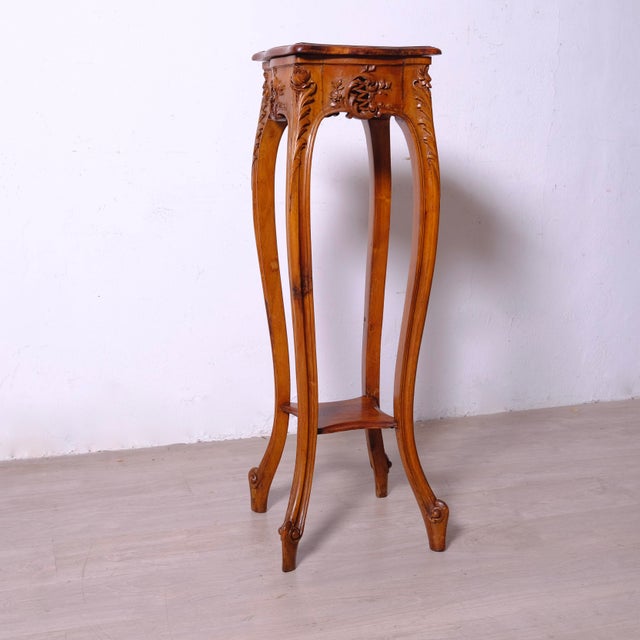 French Louis XV Style Walnut Pedestal, 1930s For Sale - Image 18 of 18