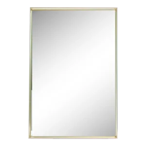 Vintage C.1970's Mid-Century LaBarge Brushed Brass Mirror With Inset Beveled Detail