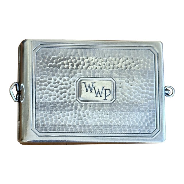 Antique Sterling Silver Matchbook Case by Marathon For Sale