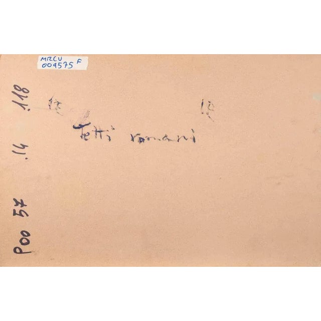 Pino Romanò, Roman Roofs, Oil Painting, 1990s For Sale - Image 4 of 5