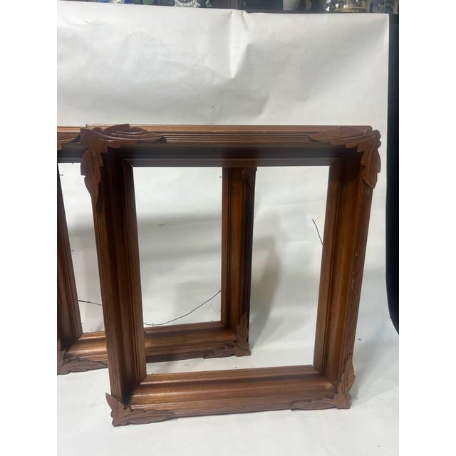 Early 20th Century Pair of Antique Victorian Eastlake Wooden Picture Frames For Sale - Image 5 of 12