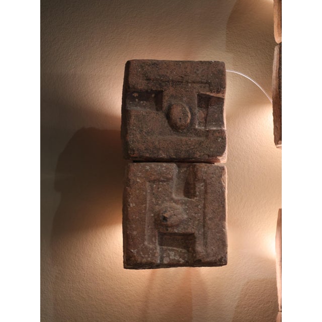 1950s Vintage Brutalist Terracotta Wall Lights by Georges Jouve, 1950s, Set of 5 For Sale - Image 5 of 7