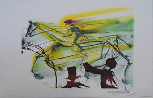 Salvador Dali, Les Chevaux, Le Cheval de course, Lithograph