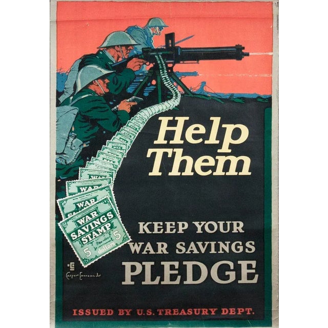 Art Nouveau Casper Emerson 'Help Them' Advertising Black & White,Gray,Green,Multicolor,Red Lithograph For Sale - Image 3 of 3