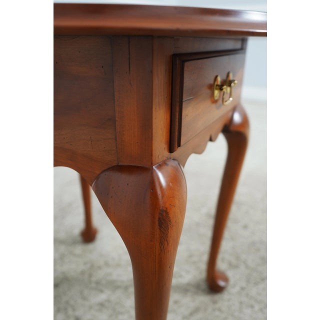 Wood Pair Henkel Harris Cherry 1 Drawer Lamp Tables W. Drawer For Sale - Image 7 of 12